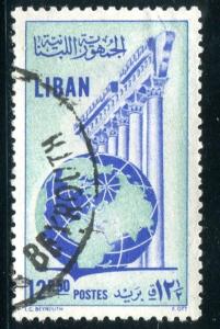 Lebanon Sc#302   Globe and Columns   Used