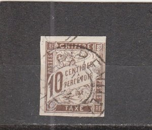 French Colonies  Scott#  J16  Used  (1884 Postage Due)