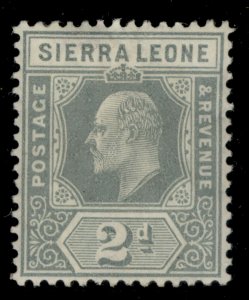 SIERRA LEONE EDVII SG102, 2d greyish slate, M MINT.