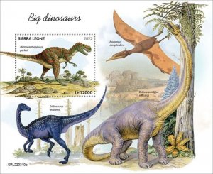 Sierra Leone - 2022 Big Dinosaurs on Stamps - Stamp Souvenir Sheet - SRL220310b