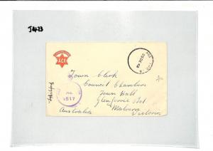 AUSTRALIA Cover Forces CENSOR ACF Queensland Division 1942 WW2 {samwells} GJ423