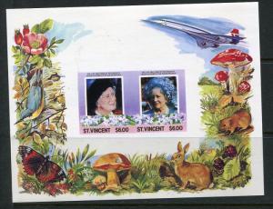 St. Vincent  Imperf Souvenir Sheet Queen Mother Royalty Proof?? MNH  5890