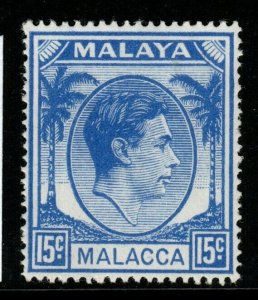 MALAYA MALACCA SG10 1949 15c ULTRAMARINE MNH