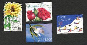 2012-13 Finland Sc #1412 #1420-21 #1425 Flowers used stamps