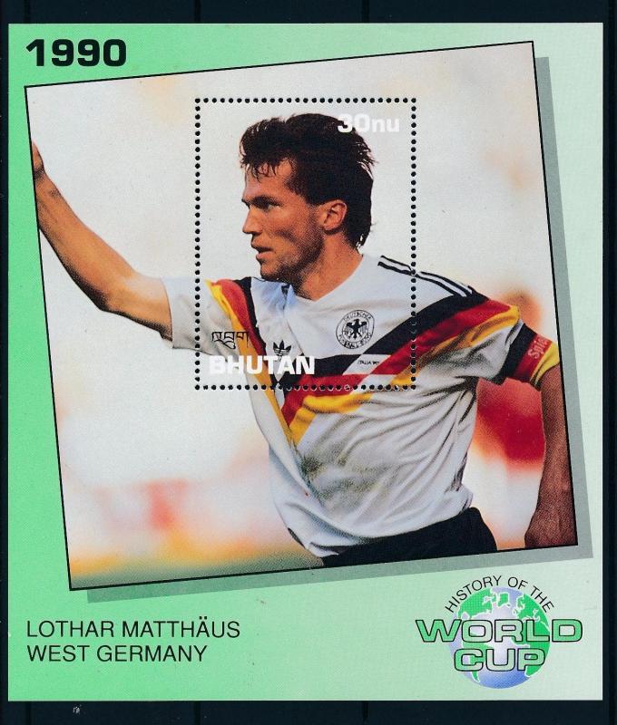 [60675] Bhutan 1991 World Cup Soccer Football Lothar Matthaus MNH Sheet