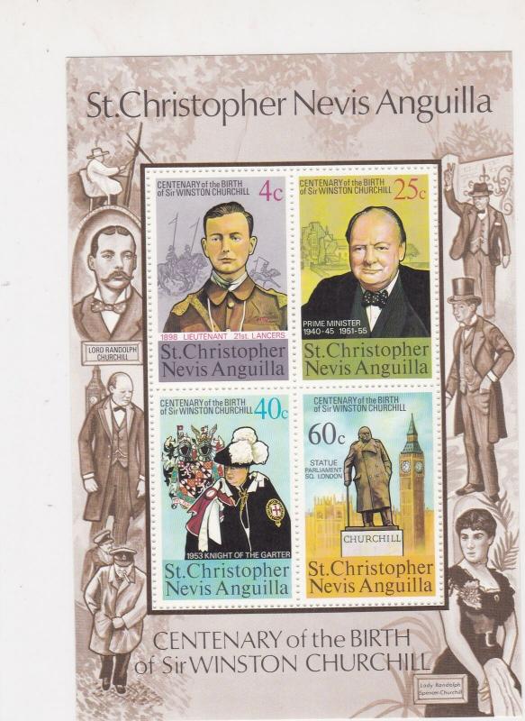 St.Christopher Nevis Anguilla Sir Winston Churchill MNH Mini Stamps Sheet  27101