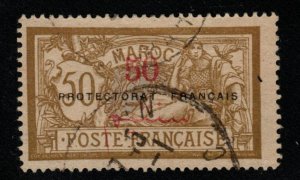 French Morocco Scott 51 Used Protectorate overprint , nicely centered
