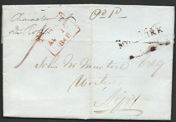 GB SCOTLAND 1842 cover MUIRKIRK to Ayr, via Douglas........................60826