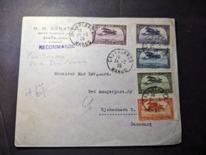 1925 France Colony Morocco Airmail Cover Casablanca to Copenhagen Denmark