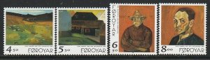 1998 Faroe Islands - Sc 346-9 - MNH VF - 4 single - Paintings by Hans Hansen