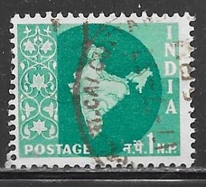 India 275: 1np Map of India, used, F-VF