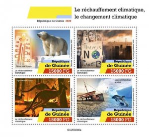 Guinea - 2020 Climate Change, Global Warming - 4 Stamp Sheet - GU200246a