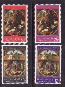 St Kitts-Nevis-Sc#191-4- id9-unused NH set-Christmas-Paintings-1968-