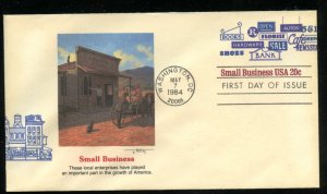 US U606 20 cent Envelope Small Business UA Fleetwood cachet FDC