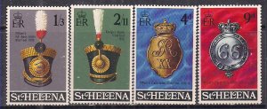 St Helena 1970 QE2 Set officers Badges SG 257-260 MNH ( G19 )