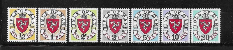 Isle of Man 1973 Postage Due Stamps Sc J1a-J4a,J5a-J8a MNH A2787