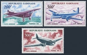 Gabon C50-C52,MNH.Michel 273-275. Planes 1967.Farman,De Havilland Heron,Potez.