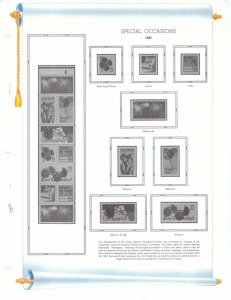 White Ace US COMPLETE 1987 Commemorative Stamp Album Pages 247 to 258