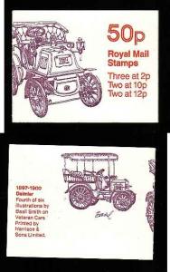Great Britain BK233-50p complete NH booklet #4-Cars-Daimler-