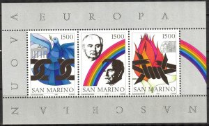 San Marino 1991 Birth of New Europa S/S MNH**