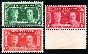 New Zealand 199-201, MNH. Silver Jubilee. Queen Mary and King George V, 1935