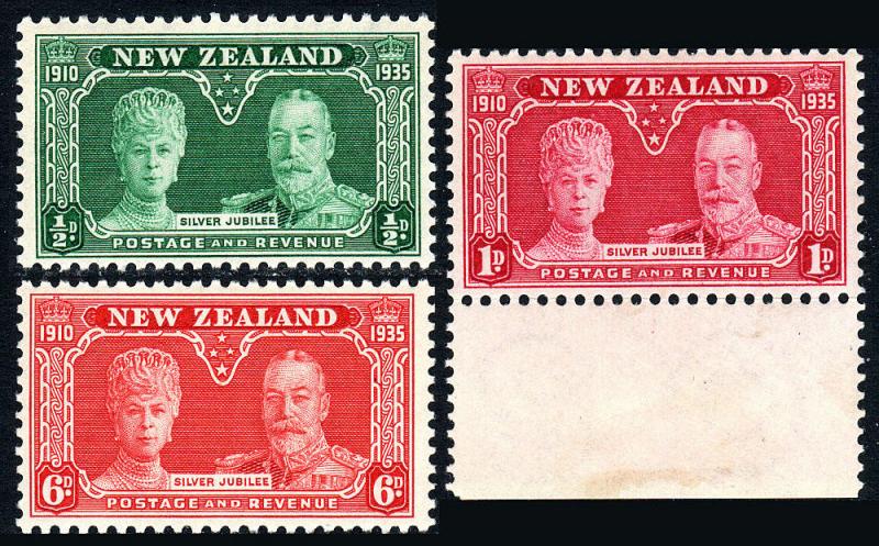 New Zealand 199-201, MNH. Silver Jubilee. Queen Mary and King George V, 1935