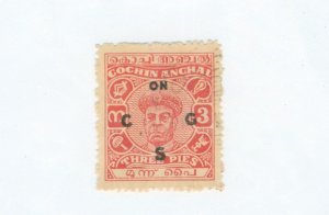 INDIA COCHIN ANGHAL 081 USED CV $2.75 BIN $2.00