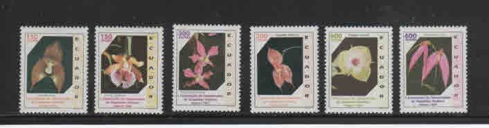 ECUADOR #1330-1335  1994  ORCHIDS      MINT VF NH  O.G