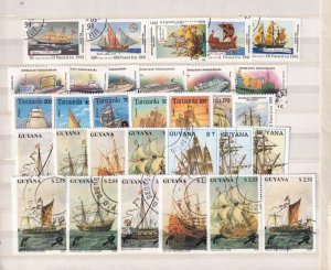 SA15b Tanzania, Madagascar, Guyana used stamps with Sails and Ships
