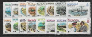 BAHAMAS SG557/72 1981 DEFINITIVE SET MNH.