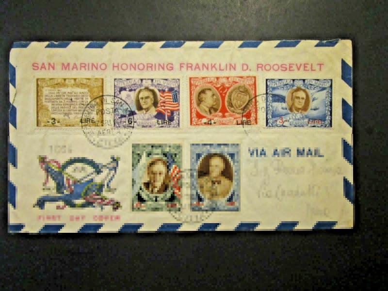 San Marino 1947 FDR Cover Dated 17.6.47 (Day 2 Per Scotts) - Z3982