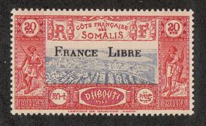 Somali Coast Stamps of 1938-40 Ovpt (Scott #222) MLH 