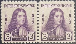 Scott #724 1932 3¢ William Penn MNH OG