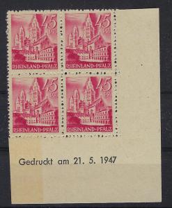 Germany - under French occupation Scott # 6N10; mint nh, b/4, var print date