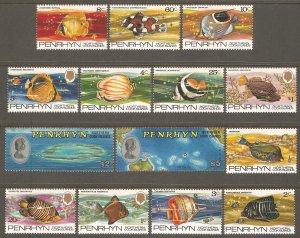PENRHYN ISLANDS Sc# 50 - 63 MNH FVF Set of 14 Fish