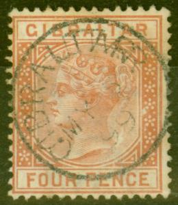 Gibraltar 1887 4d Orange-Brown SG12 Fine Used 