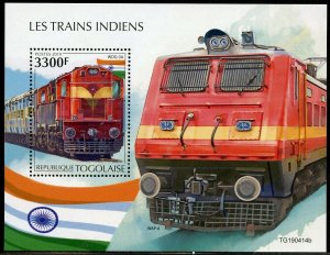 TOGO  2019 INDIAN TRAINS  SOUVENIR SHEET MINT NEVER HINGED