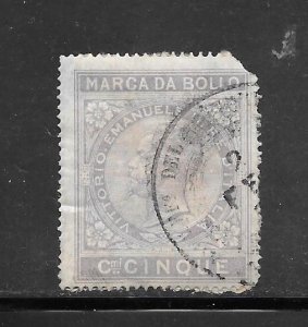 Italy #Z266 Used 1860s revenue stamp 10 Cent Collection / Lot Fault