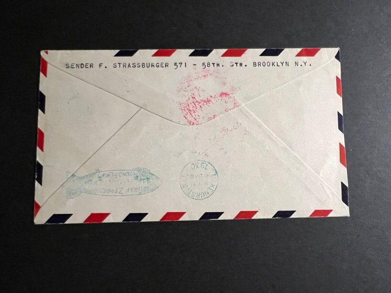 1930 Spain Graf Zeppelin Airmail Cover Seville to Brooklyn NY USA LZ 127 FFC