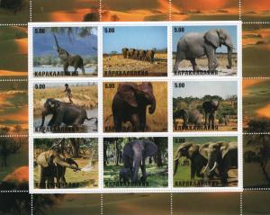 Karakalpakia Sheet/9 Elephants #1164