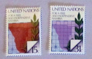 UN, NY - 312-13, MNH Set. Map of Nambia. SCV-$0.55