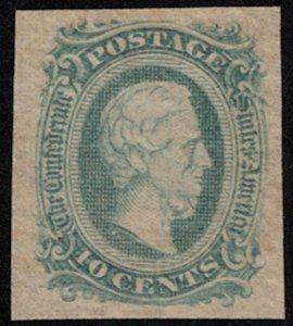 US #CONFEDERATE #11 SUPERB mint, never hinged, four nice margins, great color...
