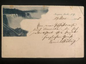 1895 Niagara Falls Stationary uprated Postcard cover To Berlin Germany