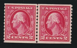 US 444 2c Washington Mint Line Pair F-VF OG NH SCV $650