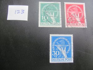 GERMANY BERLIN 1949 USED  9NB1-3 SET XF $385 (123)