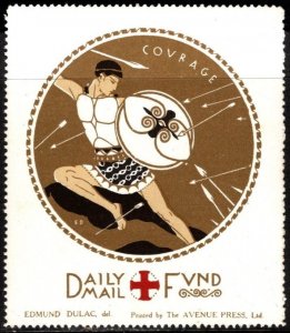 1915 Great Britain WW I Poster Stamp Daily Mail Evening News Children's ...