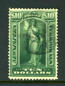 PR122 $10 Newspaper Stamp ac (USED)  GREAT CANCEL  - cv$160.00++