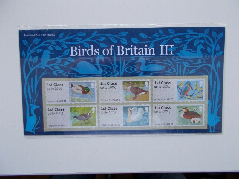2011 Birds of Britain III Post & Go Presentation Pack SG FS16 No:P&G4 Superb U/M