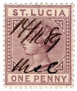 (I.B) St Lucia Revenue : Duty Stamp 1d (SG 39)
