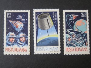 Romania 1965 Sc 1764-6 space set MNH